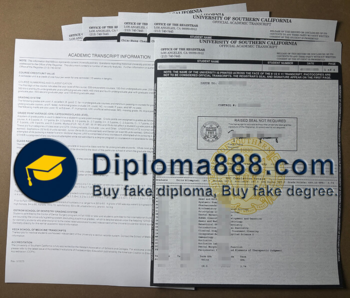 University of Southern California diploma