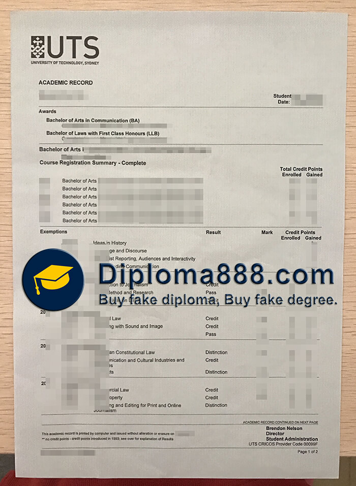 University of Technology Sydney degree