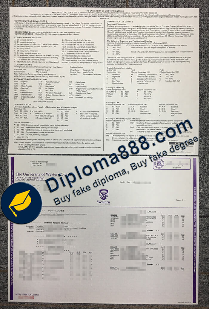 University of Western Ontario diploma