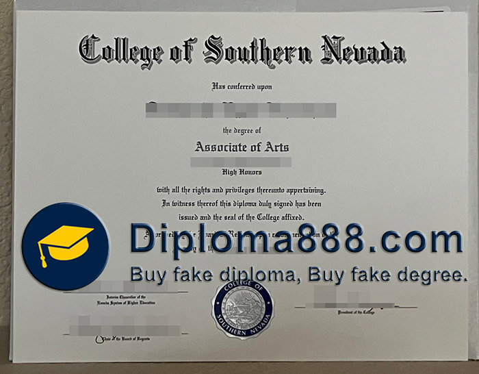 College of Southern Nevada diploma