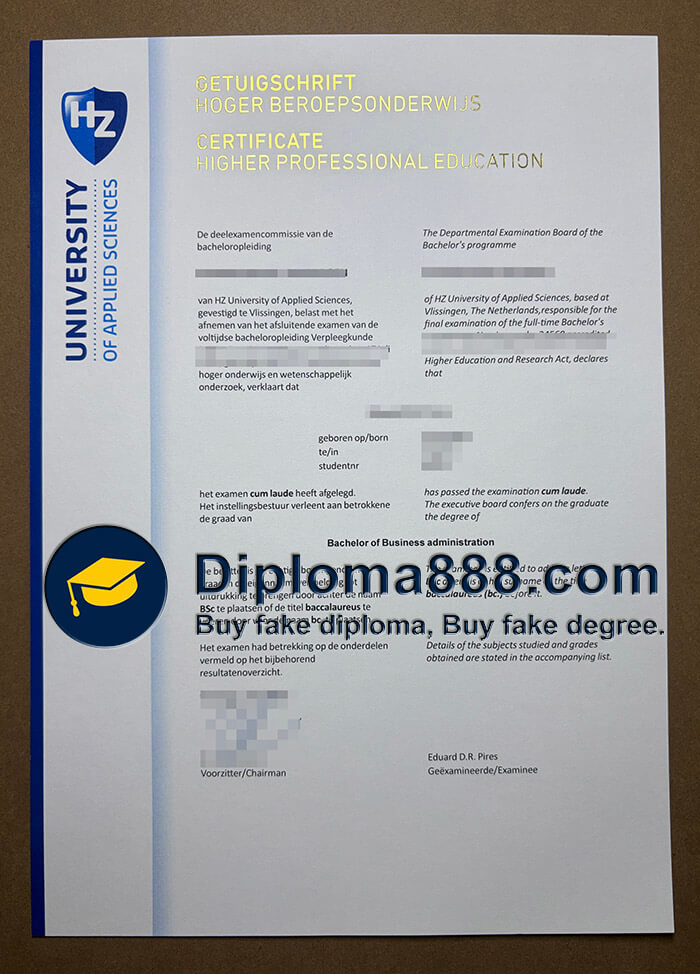 HZ University of Applied Sciences diploma