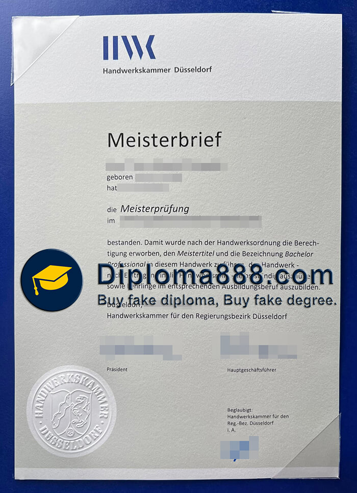 Handwerkskammer Düsseldorf Zeugnis