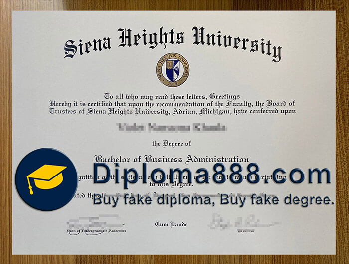 Siena Heights University diploma
