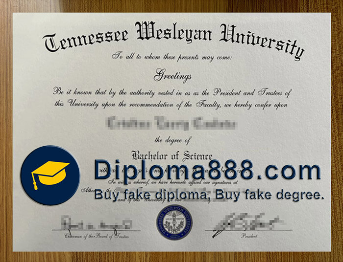 Tennessee Wesleyan University diploma