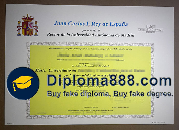 Universidad Autónoma de Madrid diploma
