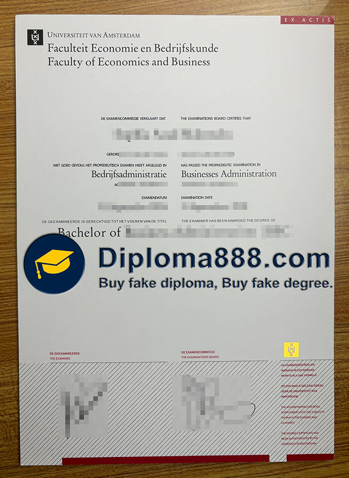 Universiteit van Amsterdam diploma