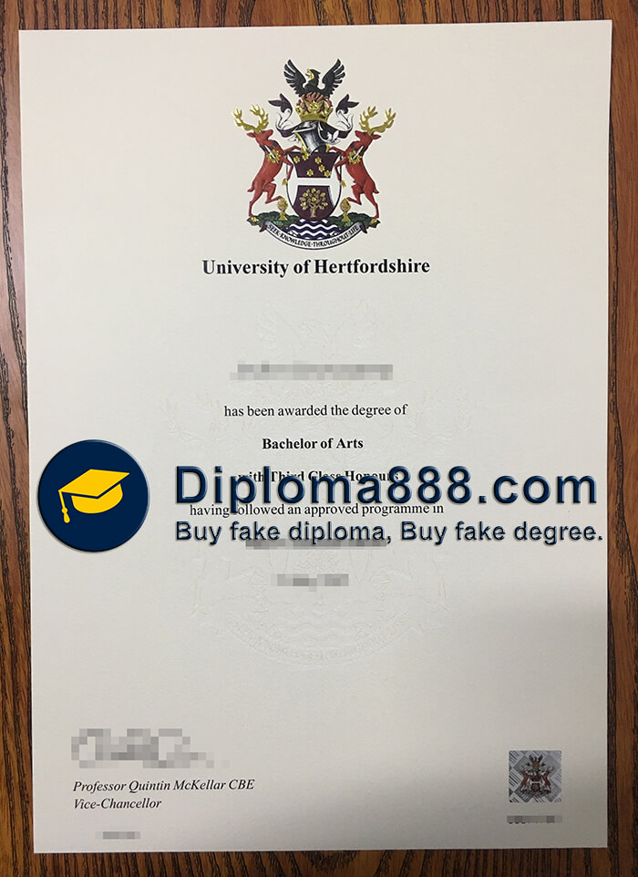 University of Hertfordshire certificate