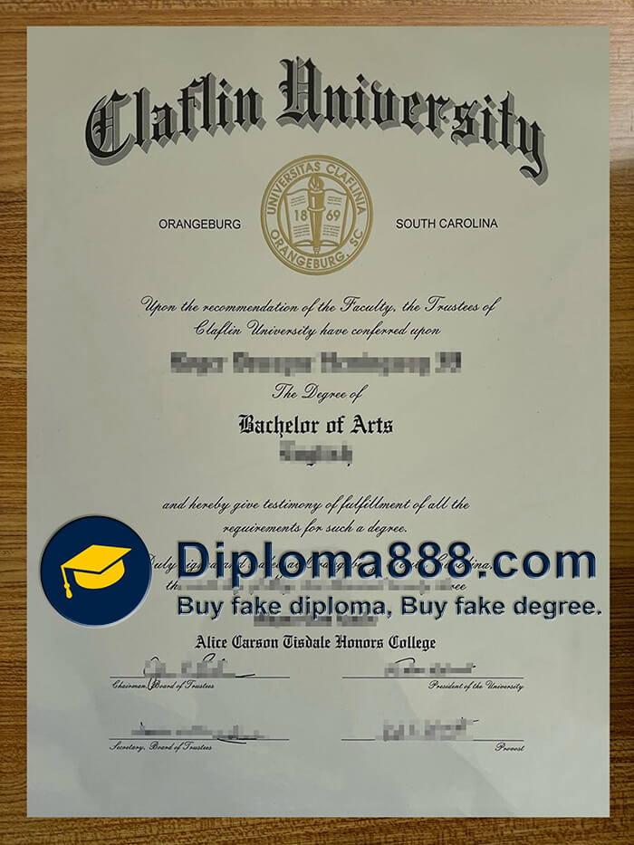 Claflin University diploma