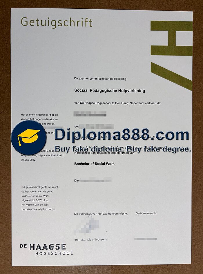 De Haagse Hogeschool diploma
