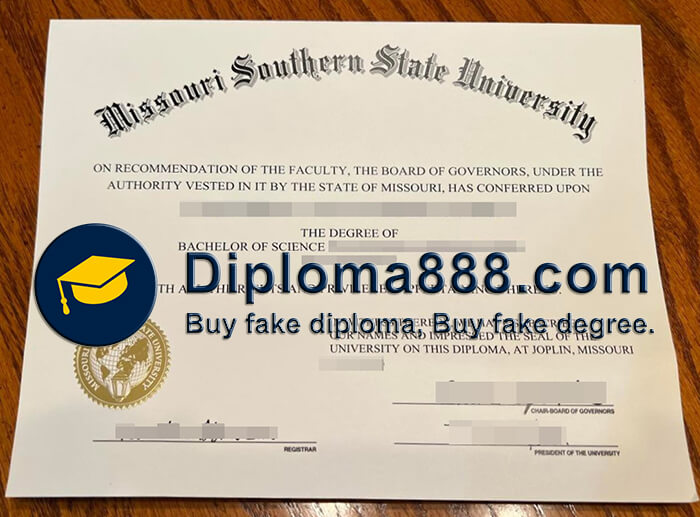 Missouri Southern State University diploma