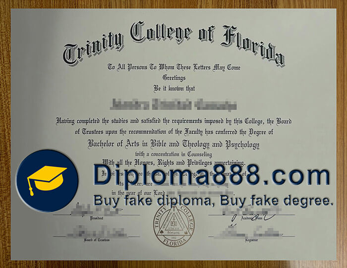 Trinity College of Florida diploma