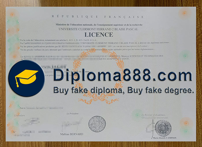 Université Blaise Pascal diploma