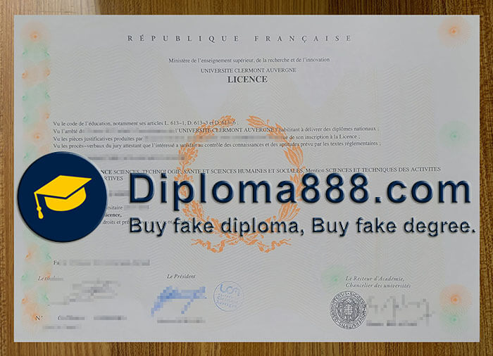 Université Clermont Auvergne diploma