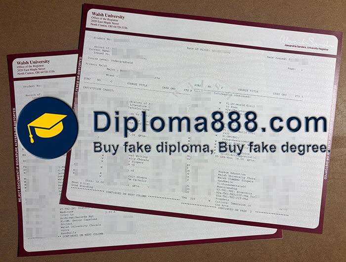 Walsh University diploma