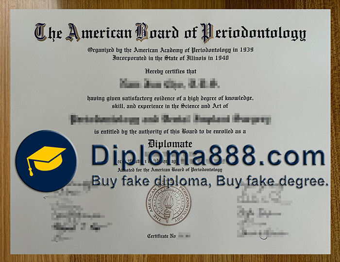 American Board of Periodontology certificate