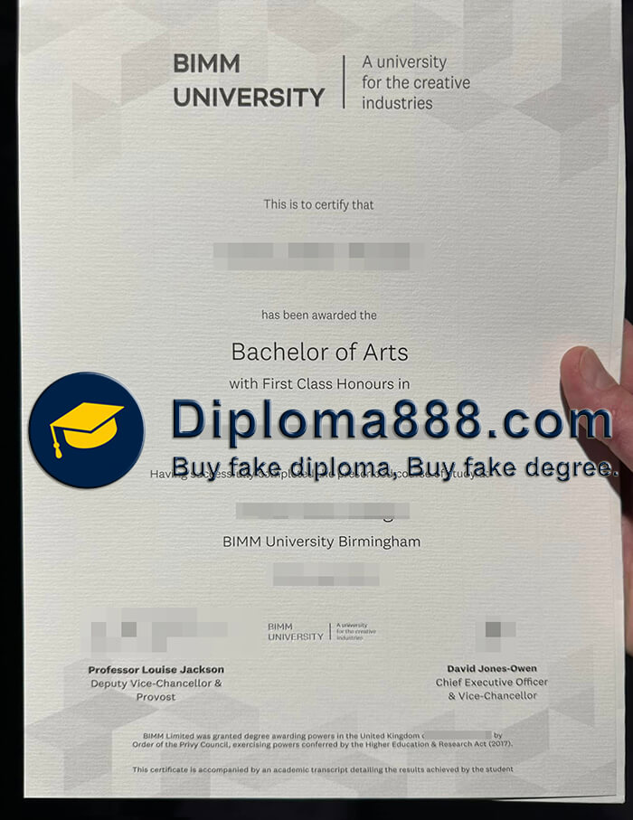 BIMM University diploma