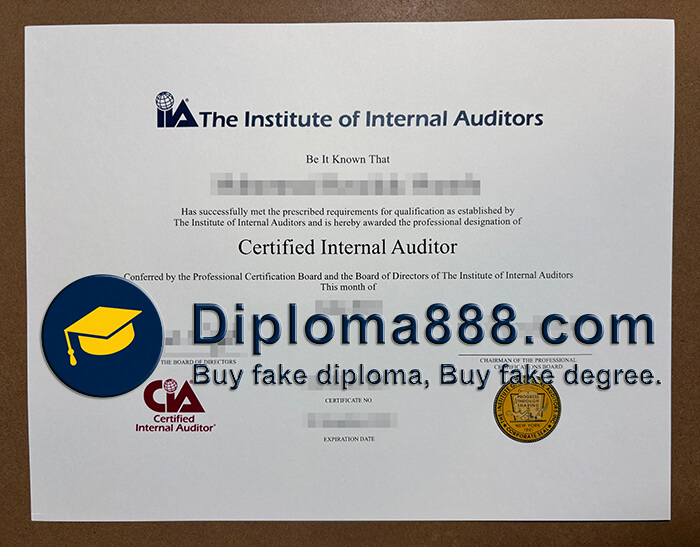 Certified Internal Auditor certificate