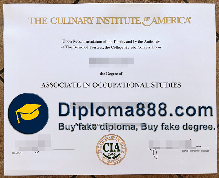 Culinary Institute of America diploma