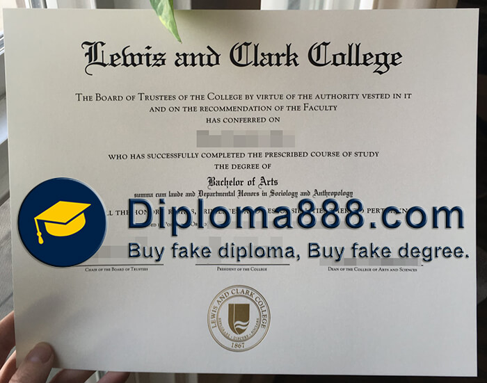 Lewis and Clark College diploma