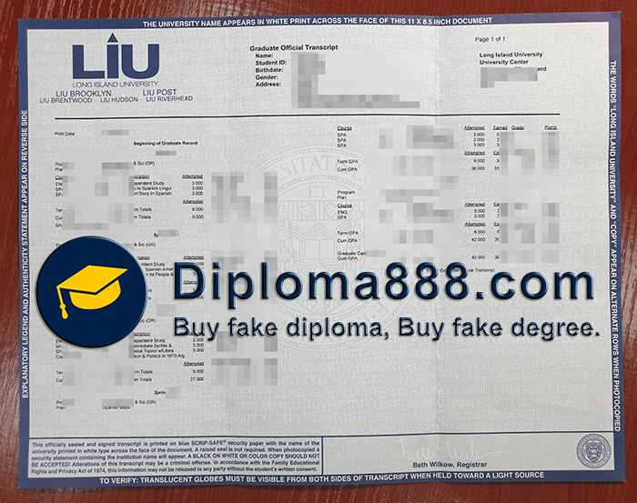 Long Island University diploma