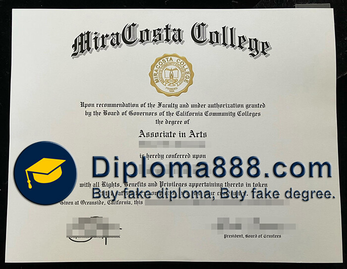 MiraCosta College diploma