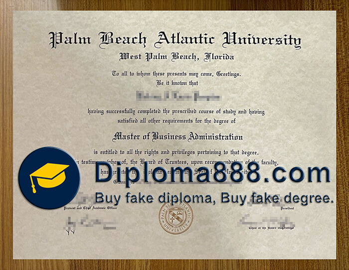 Palm Beach Atlantic University diploma