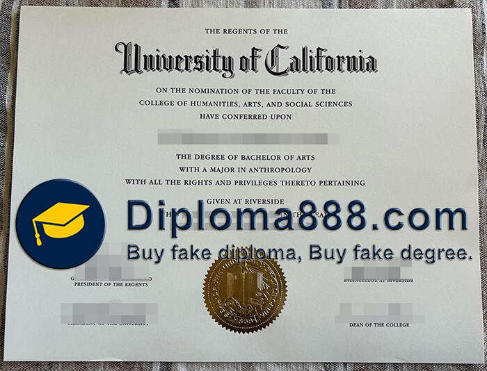 University of California Riverside diploma