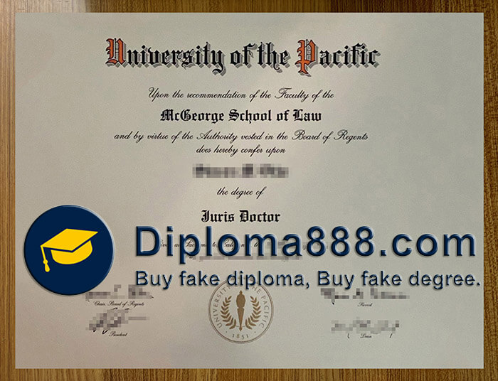 University of the Pacific diploma