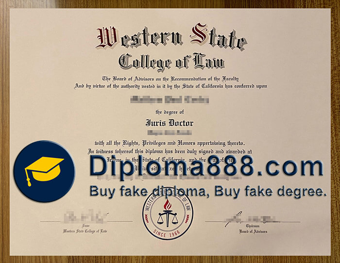 Western State College of Law diploma