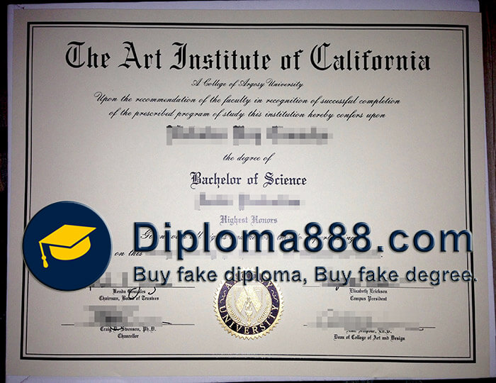 Art Institute of California diploma