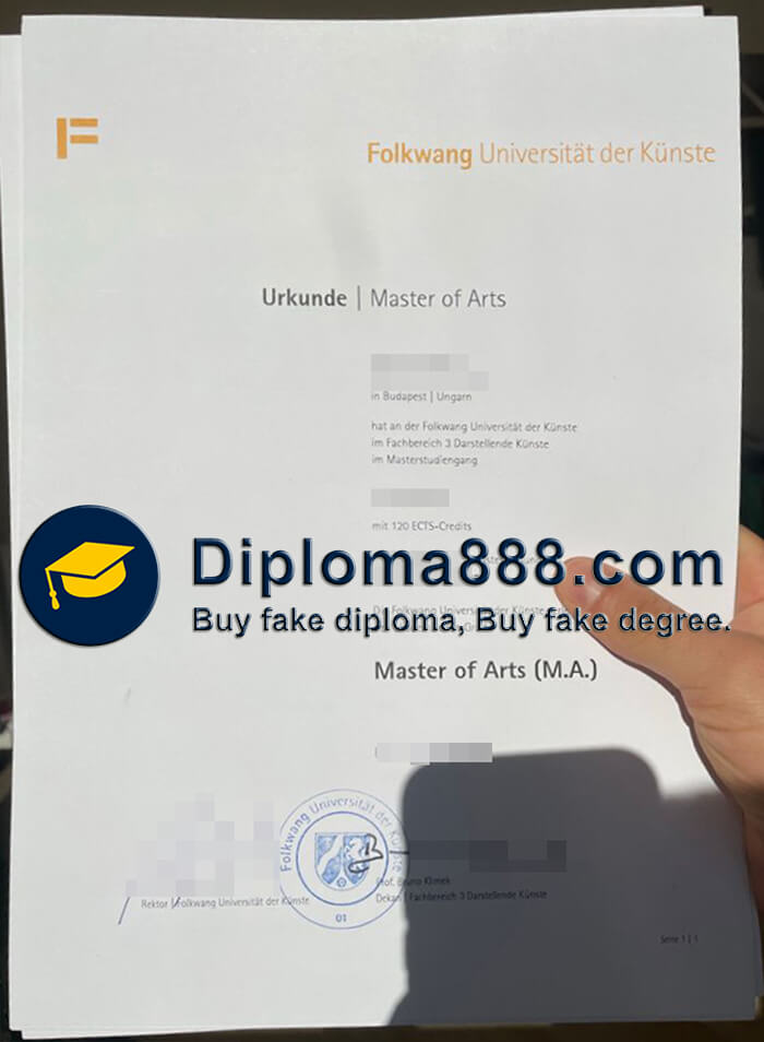 Folkwang Universität der Künste Zeugnis