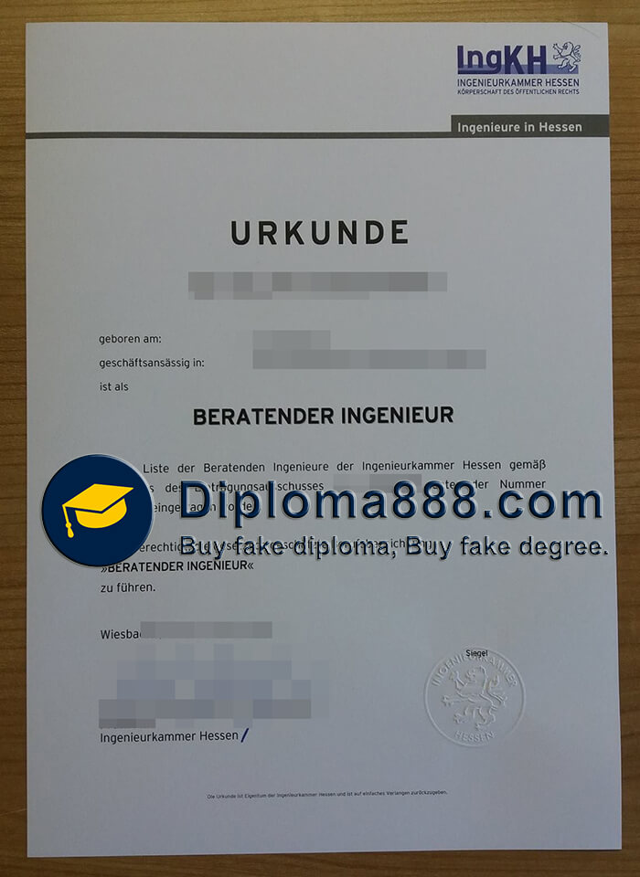 Ingenieurkammer Hessen Zeugnis