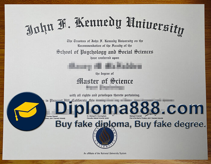 John F. Kennedy University diploma