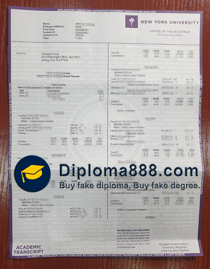 New York University diploma