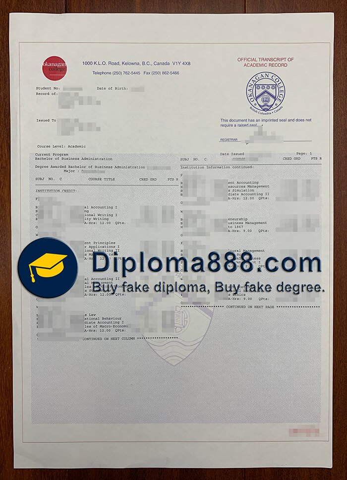 Okanagan College degree