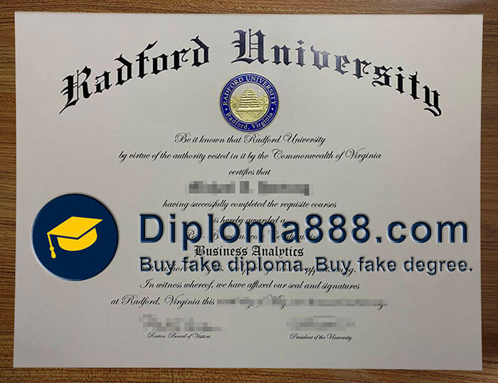 Radford University diploma