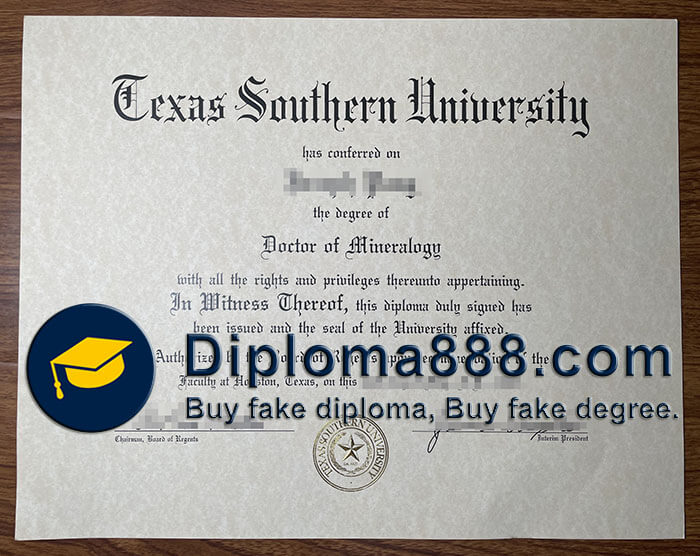 Texas Southern University diploma