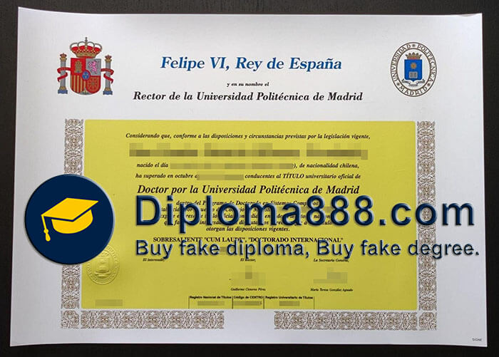 Universidad Politécnica de Madrid diploma