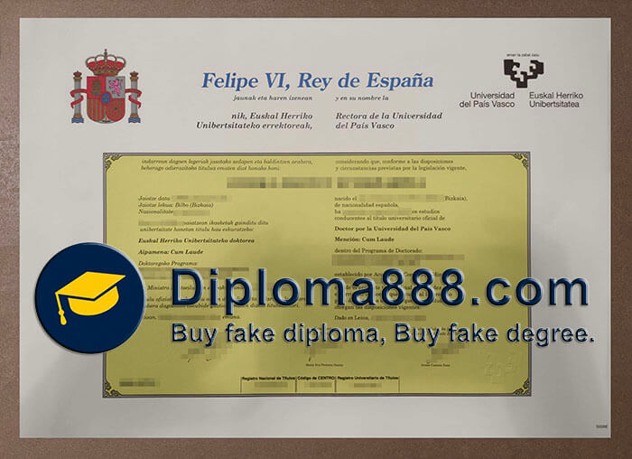 Universidad del País Vasco diploma