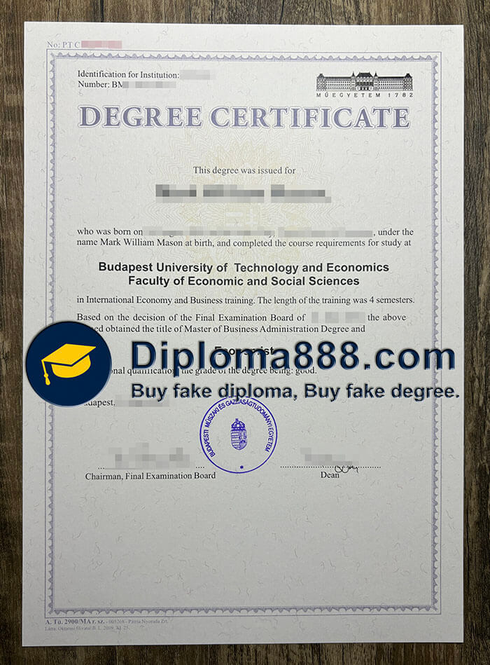 Budapest University of Technology and Economics diploma