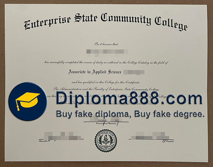 Enterprise State Community College diploma