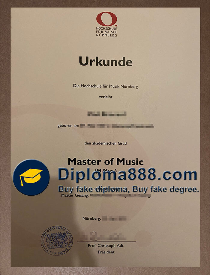 Hochschule für Musik Nürnberg Zeugnis