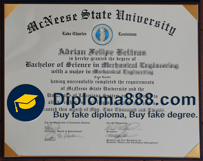 McNeese State University diploma