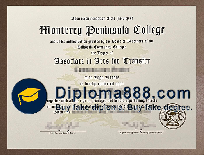 Monterey Peninsula College diploma