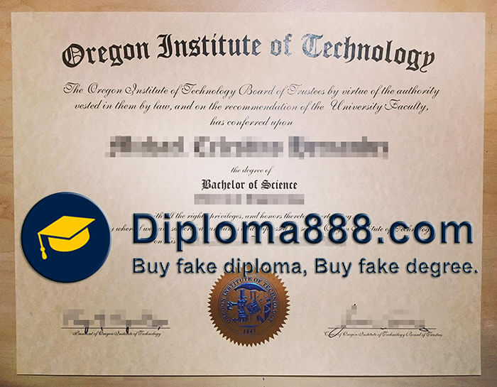 Oregon Institute of Technology diploma