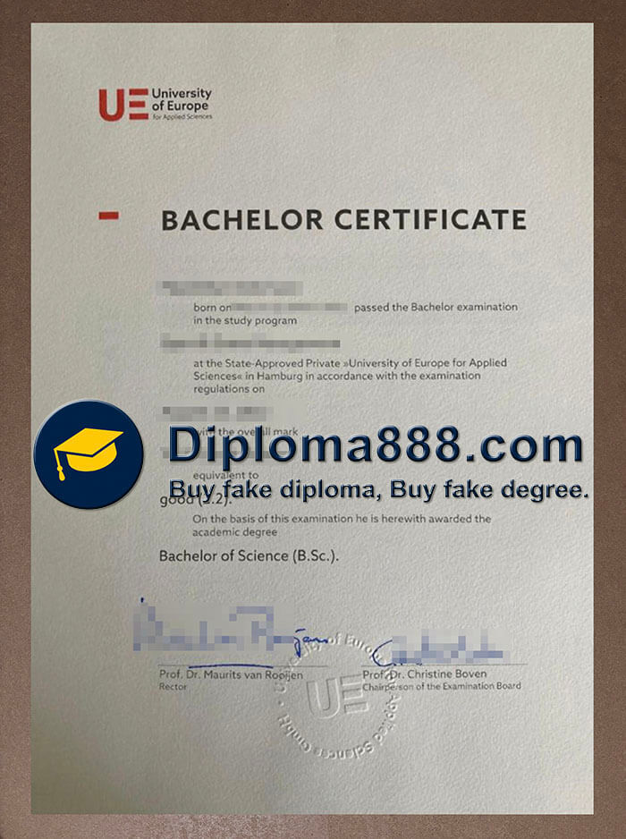 University of Europe for Applied Sciences diploma