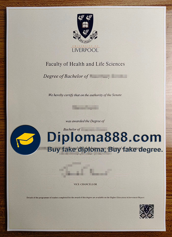 University of Liverpool diploma