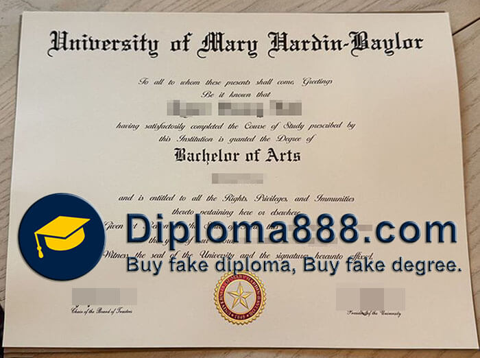 University of Mary Hardin Baylor diploma