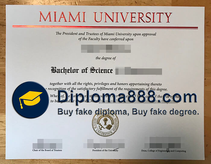 Miami University diploma