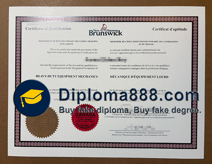 New Brunswick Qualification Certificate